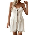 thumbnail image 1 of Womens Boho Jumps Summer Romper Strapless Strap Romper Casual Short Rompers Wide Leg Jump 2025 Trendy, 1 of 9