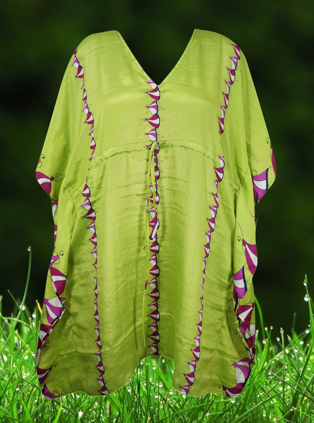 Womens Boho Kaftan, Lime Green Caftan, Housedress, Beach Coverup ...