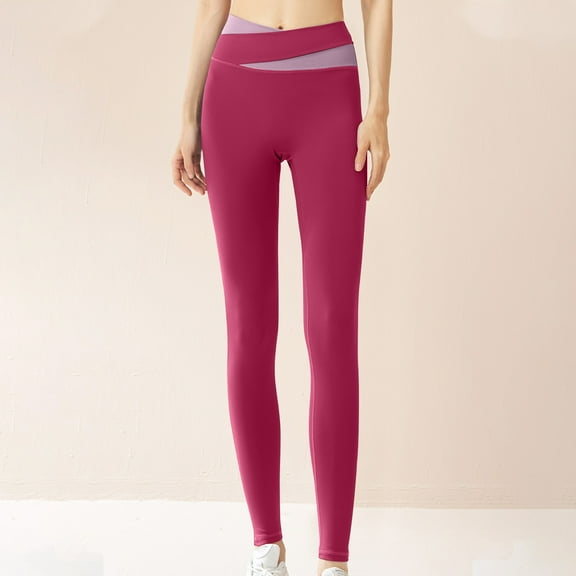 Womens Boho Pants Women's Yoga Pants High Waist Hip Lifting Fitness Stretchy Workout Pants Running Sports Tights Red L