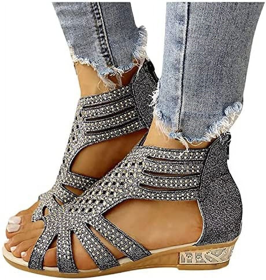 Womens Trendy Summer BOHO Beach Platform Sandals Peep Toe Wedge High Heels  Shoes | eBay