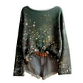 thumbnail image 1 of Womens Boho Vintage Tunic Tops Oversized Floral Casual Graphic Pullover Shirts Fall Long Sleeve Boat Neck Cute Blouses, 1 of 3