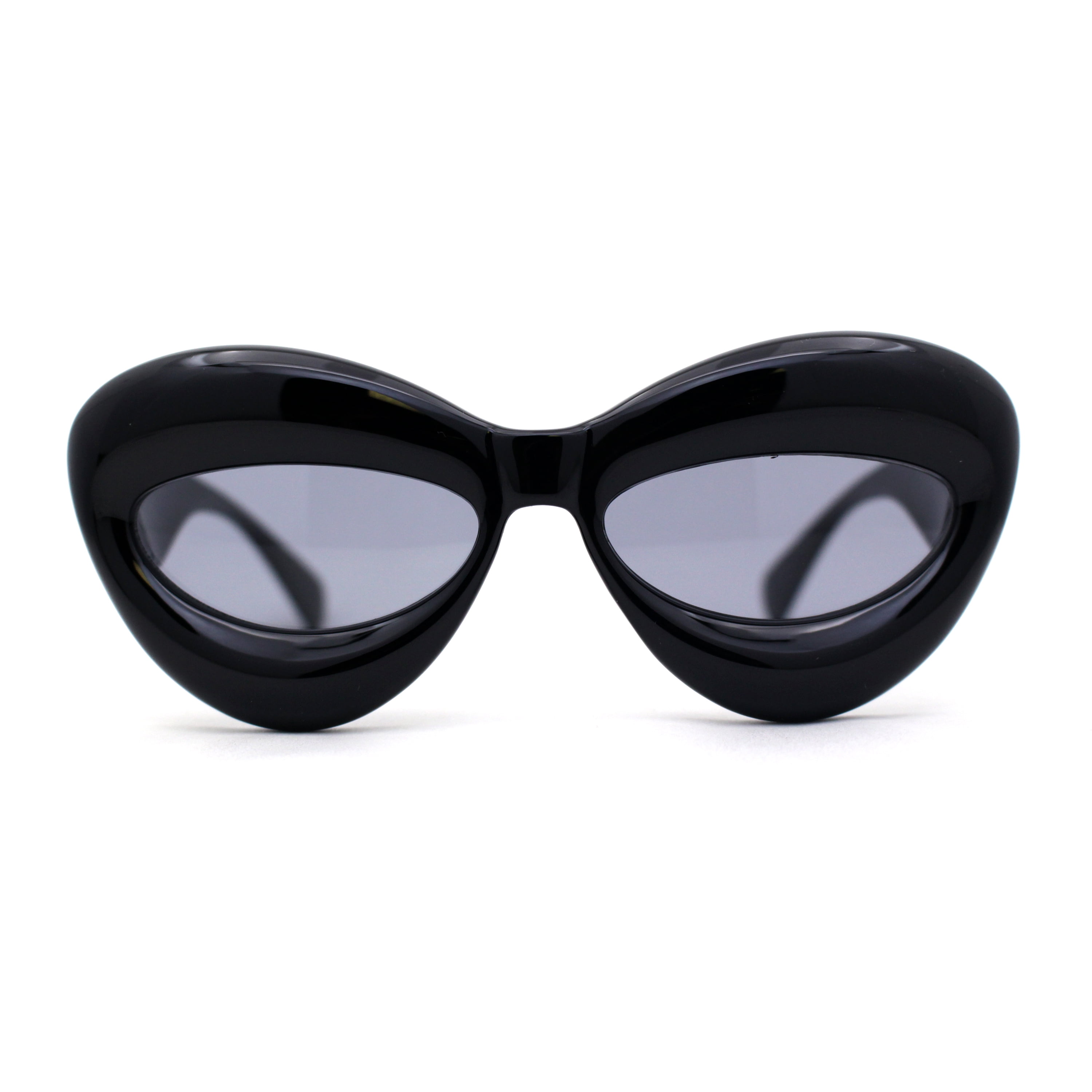 Womens Bold Balloon Bloated Thick Rim Oversize Cat Eye  display picture 2