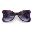 thumbnail image 1 of Womens Bold Bowtie Butterfly Shape Oversized Cute Diva Plastic Sunglasses Purple Brown - Smoke, 1 of 8