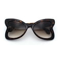 thumbnail image 1 of Womens Bold Bowtie Butterfly Shape Oversized Cute Diva Plastic Sunglasses Tortoise - Brown, 1 of 8