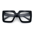 thumbnail image 1 of Womens Bold Mod Thick Plastic Rectangle Blue Light Filtering Computer Glasses Black - Clear, 1 of 8