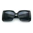 thumbnail image 1 of Womens Bold Thick Plastic Butterfly Squared Rectangle Oversize Diva Sunglasses All Black, 1 of 8