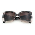 thumbnail image 1 of Womens Bold Thick Plastic Butterfly Squared Rectangle Oversize Diva Sunglasses Tortoise Clear - Brown, 1 of 8