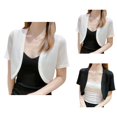 thumbnail image 1 of Womens Bolero Shrug Short Sleeve Open Front Lightweight Cropped Cardigan Summer Bolero Top Shawl Wraps Kimonos Coverup, 1 of 5