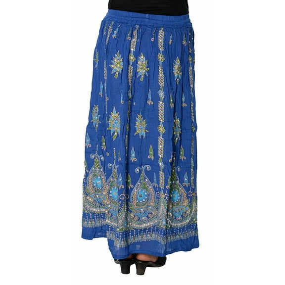 Womens Bollywood Indian Long Skirt Sequins Ankle Length Rayon India Clothing