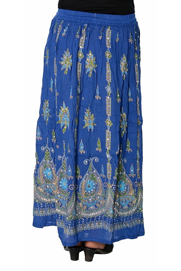 Womens Bollywood Indian Long Skirt Sequins Ankle Length Rayon India Clothing