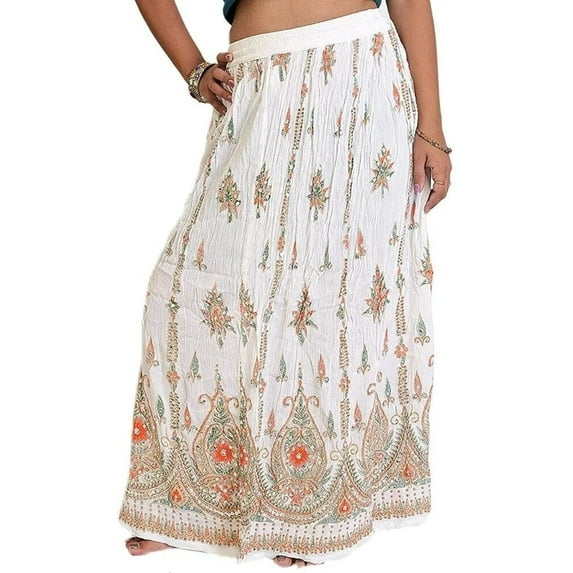 Womens Bollywood Indian Long Skirts Sequins Ankle Length Rayon India Clothing