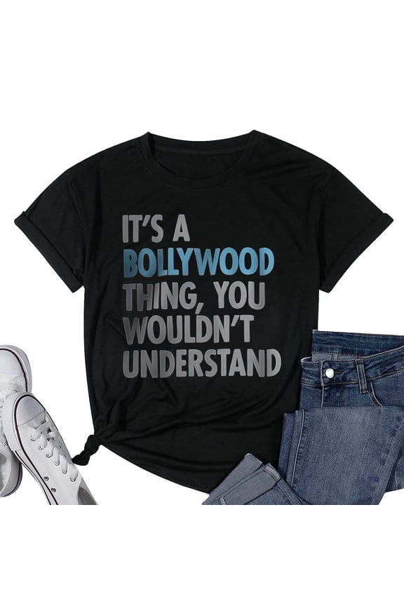 Womens Bollywood Thing T Shirt Graphic Shirt Black Large