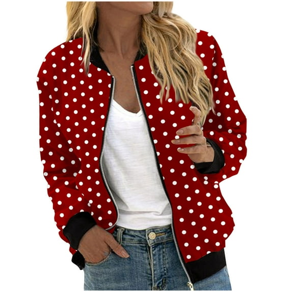 Womens Bomber Jacket Long Sleeve Zip Up Floral Outerwear Lightweight Loose Casual Fall Street Style Coats with Pockets