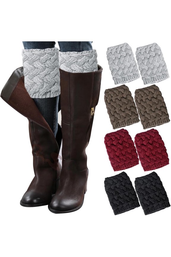 Womens Boot Socks Winter Warm Crochet Knitted Boot Cuffs Topper Socks Short Leg Warmers Gifts