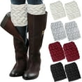 thumbnail image 1 of Womens Boot Socks Winter Warm Crochet Knitted Boot Cuffs Topper Socks Short Leg Warmers Gifts, 1 of 10