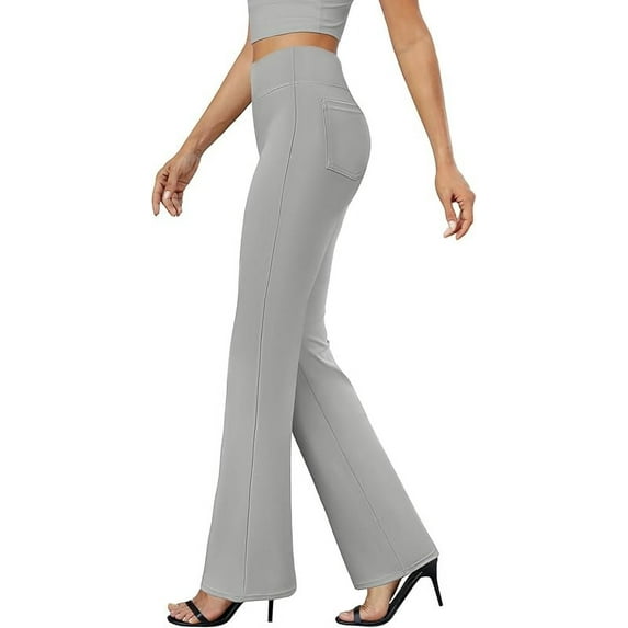 Womens Bootcut Dress Pants Business Casual Work Pants with Pockets High Waist Stretchy Trousers Pull On Office Slacks