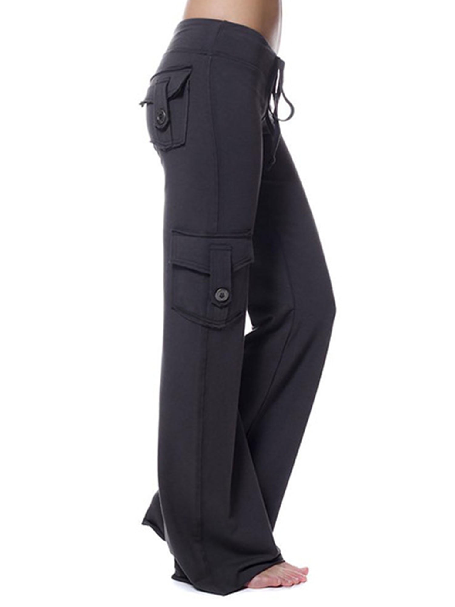 Womens Bootcut Flared Sports Workout Pants Plain Long Yoga Pants