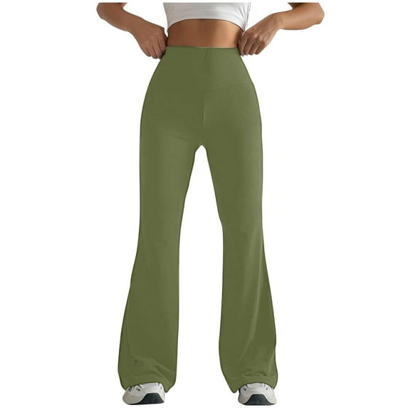 Womens Bootcut Yoga Pants Tummy Control Soft Flare Leggings High Waisted Boot Leg Lounge Workout Pants With Pockets
