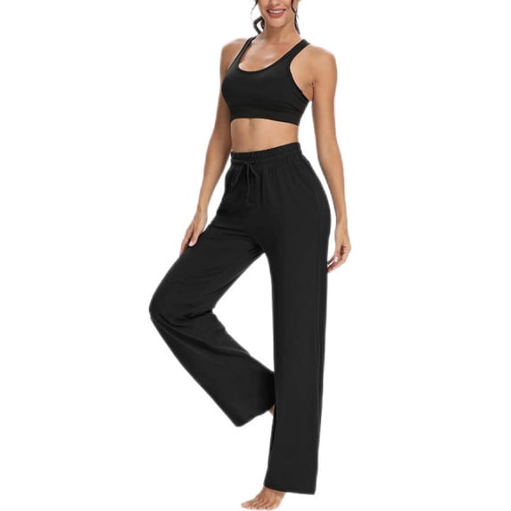 Womens Bootleg Yoga Pants High Waist Non See-Through Tummy Control Boot-Cut Workout Flared Lounge Pants