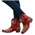 thumbnail image 1 of Womens Boots 2025 Chunky Heel Casual Work Wide Calf Western Booties Round Toe Cowboy Dress Riding Ankle Boots for Women, 1 of 6