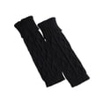 thumbnail image 1 of Womens Boots Socks Knitted Long Boot Cuffs Ladies Leg Warmers Socks, Black, 1 of 1
