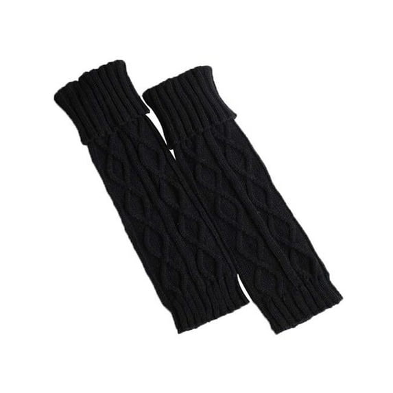 Womens Boots Socks Knitted Long Boot Cuffs Ladies Leg Warmers Socks, Black