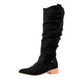 thumbnail image 1 of Womens Boots Tall Boots for Women Long Color Toe Warm Pure Autumn Round Boots Boots Women's Thick Straight Soled Women's Boots, 1 of 9