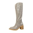 thumbnail image 1 of Womens Boots Thigh High Boots Women's Fashion Glitter Knee High Boots Party Dress Shoes With Heel Comfortable Casual Dance Boots For Women Stylish Shiny Evening Wear, 1 of 8