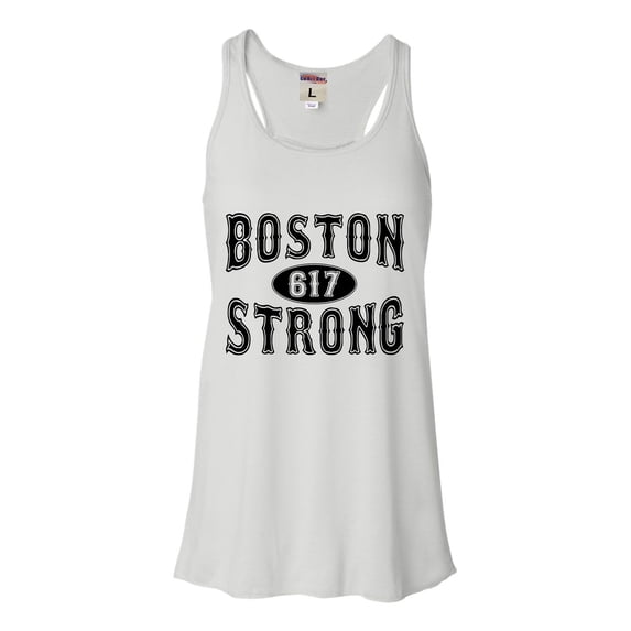 Womens Boston Strong 617 Flowy Racerback Tank Top T-Shirt