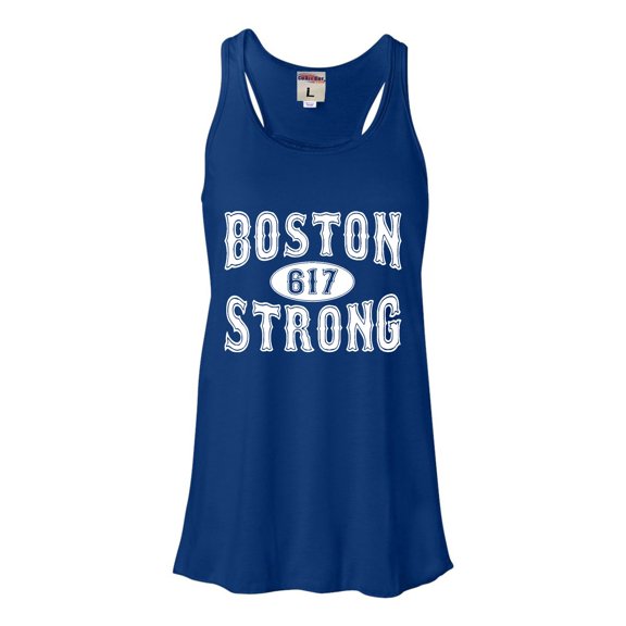 Womens Boston Strong 617 Flowy Racerback Tank Top T-Shirt