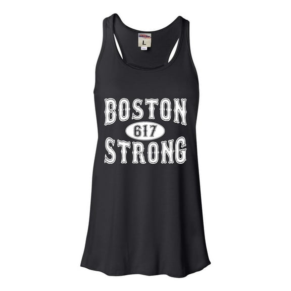 Womens Boston Strong 617 Flowy Racerback Tank Top T-Shirt