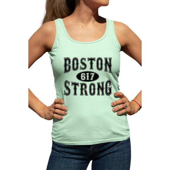 Womens Boston Strong 617 Racerback Tank Top T-Shirt