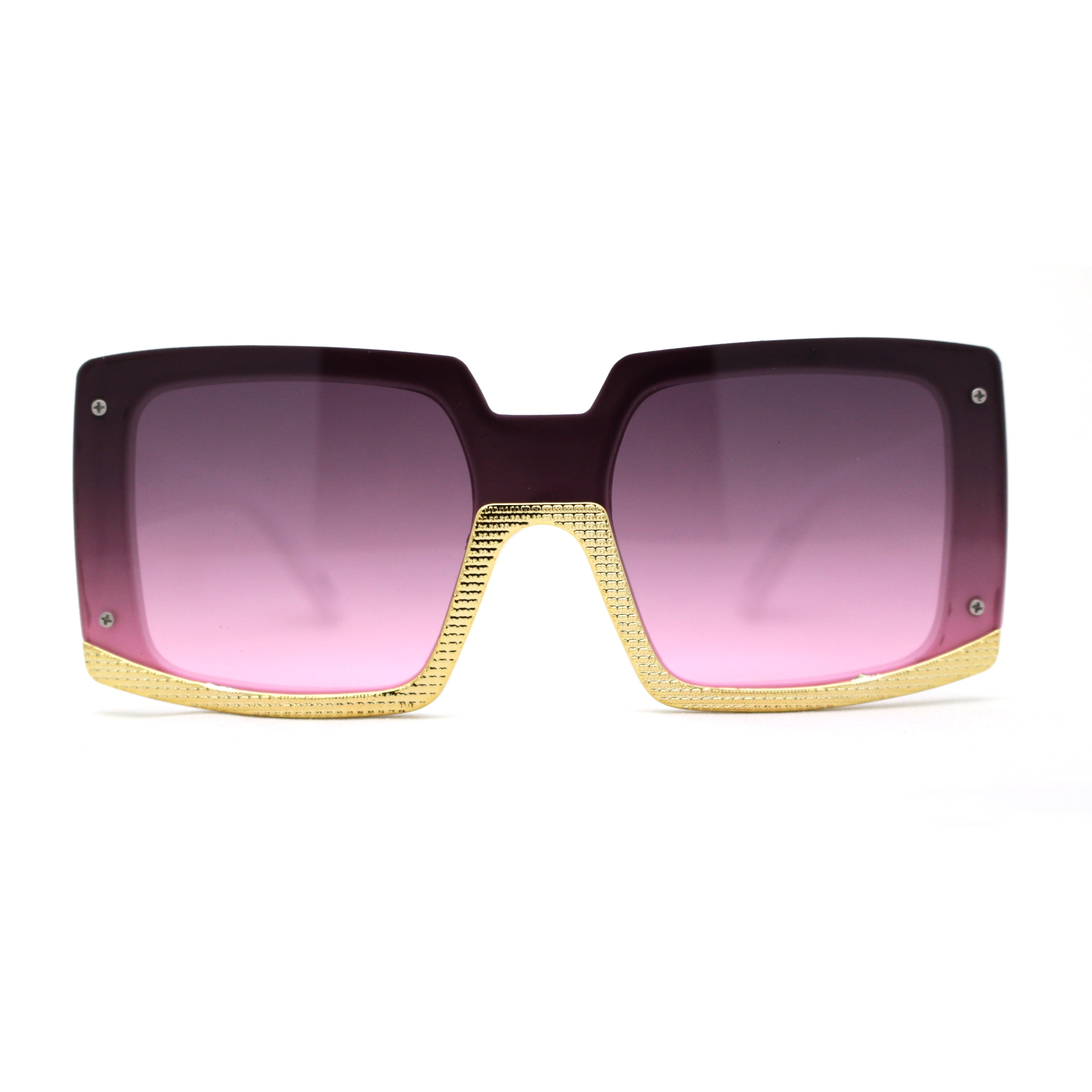 Fashion Pink/Purple Shield Sunglasses Bold Colored Tinted Lens Translucent Flat Top Oversize  main image 3