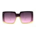 thumbnail image 1 of Womens Bottom Half Rim Trim Shield Mod Rectangle Fashion Sunglasses White Purple, 1 of 4