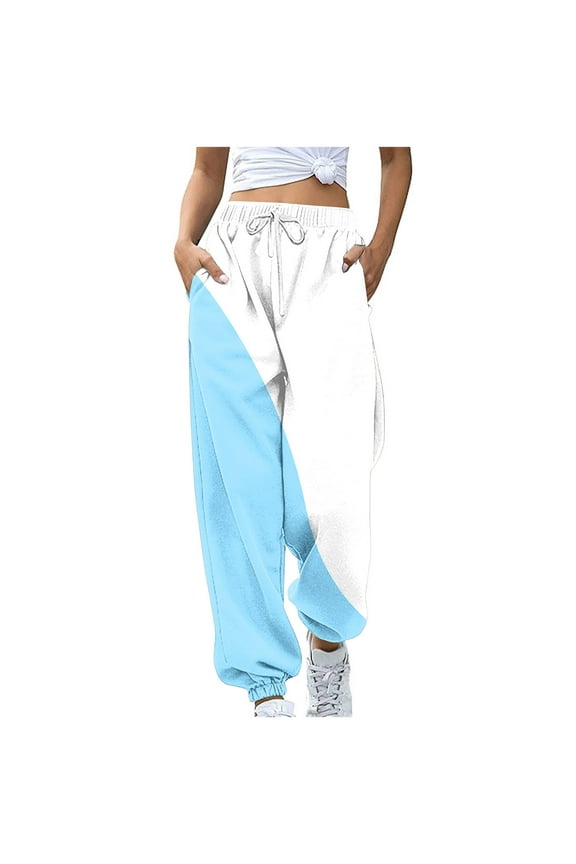 Womens Bottom Sweatpants Loose Elastic Waist Joggers with Pockets Workout Gym Loungewear Sweat Pants