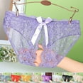 thumbnail image 1 of Womens Bow Crotchless Mesh Embroidery Sexy Panties Lace Seethrough Underwear Gray XL YIWEI, 1 of 11