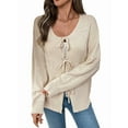 thumbnail image 1 of Womens Bow-Tie Front Cardigan Sweaters Fall Open Front Cardigan Cute Loose Knit Sweater  S, 1 of 8