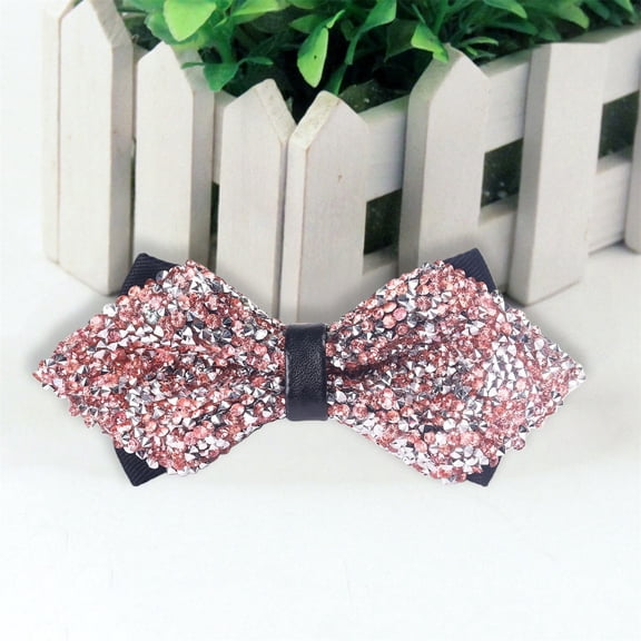 Womens Bow Tie Pre-Tied Bow Ties Adjustable Sparkle Sequin Bow Tie Party Wedding
