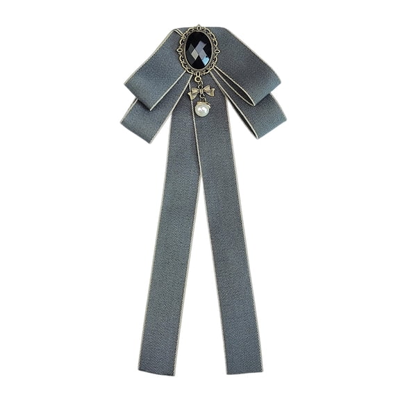 Womens Bow With Long Ribbon Solid Color Adjustable Neck Elegant Bowknot Accessory For WeddingParty OfficeDaily Wear