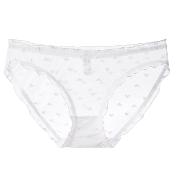 Womens Boxers Underwear Women's Bikini Panties Sheer Lace Briefs Lightweight Thin Mesh Underpants White L
