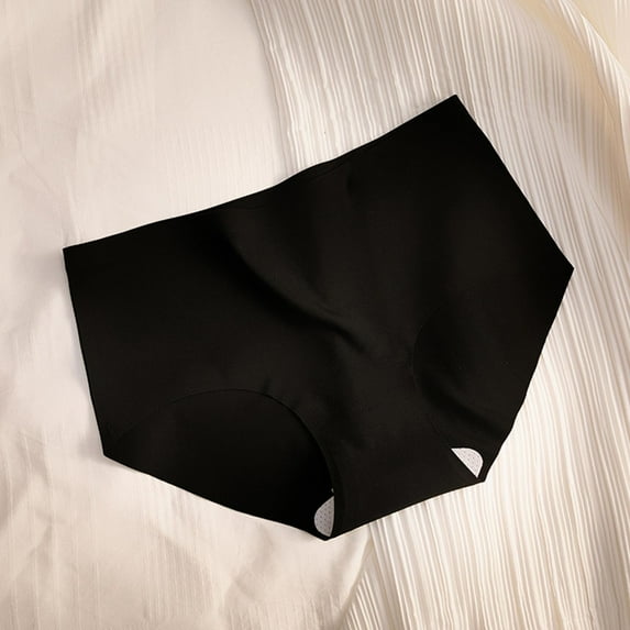 Womens Boxers Underwear Womens Solid Color Seamless Underwear Thin Mid Waist Underwear Cotton Underwear for Women Cheeky Black M