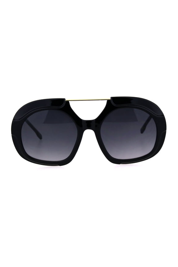 Womens Boyfriend Flat Top Racer Sport Plastic Retro Mob Sunglasses Black Smoke