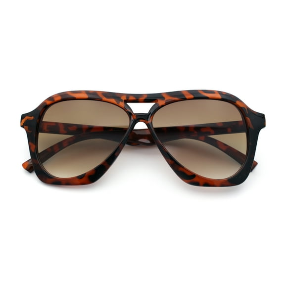 Womens Boyfriend Large Retro Vintage Style Thick Plastic Racer Sunglasses Tortoise - Brown