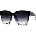 thumbnail image 1 of Womens Boyfriend Style XXL Oversize Horned Rim Thick Plastic Sunglasses Black White, 1 of 5