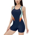 thumbnail image 1 of Womens Boyleg Racerback One Piece Swimsuit Athletic Full Coverage Swimwear Lap Swimming Suit, 1 of 5