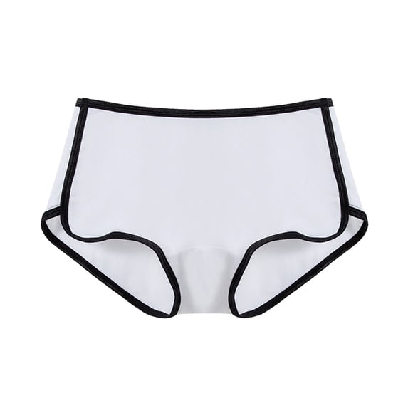 Womens Boyshort Mid Waist Solid Color Panties No Show Breathable Comfortable Soft Underpants Fitness Sport Wear Cotton Underwear
