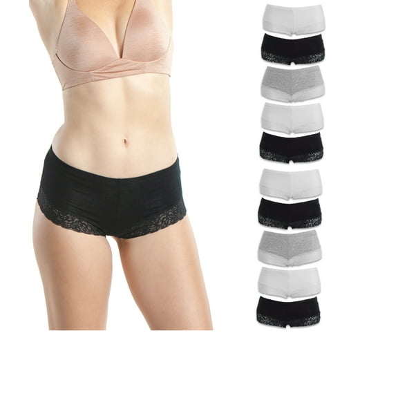 Womens Boyshort Panties Comfort Pack Ultra-Soft Cotton Underwear