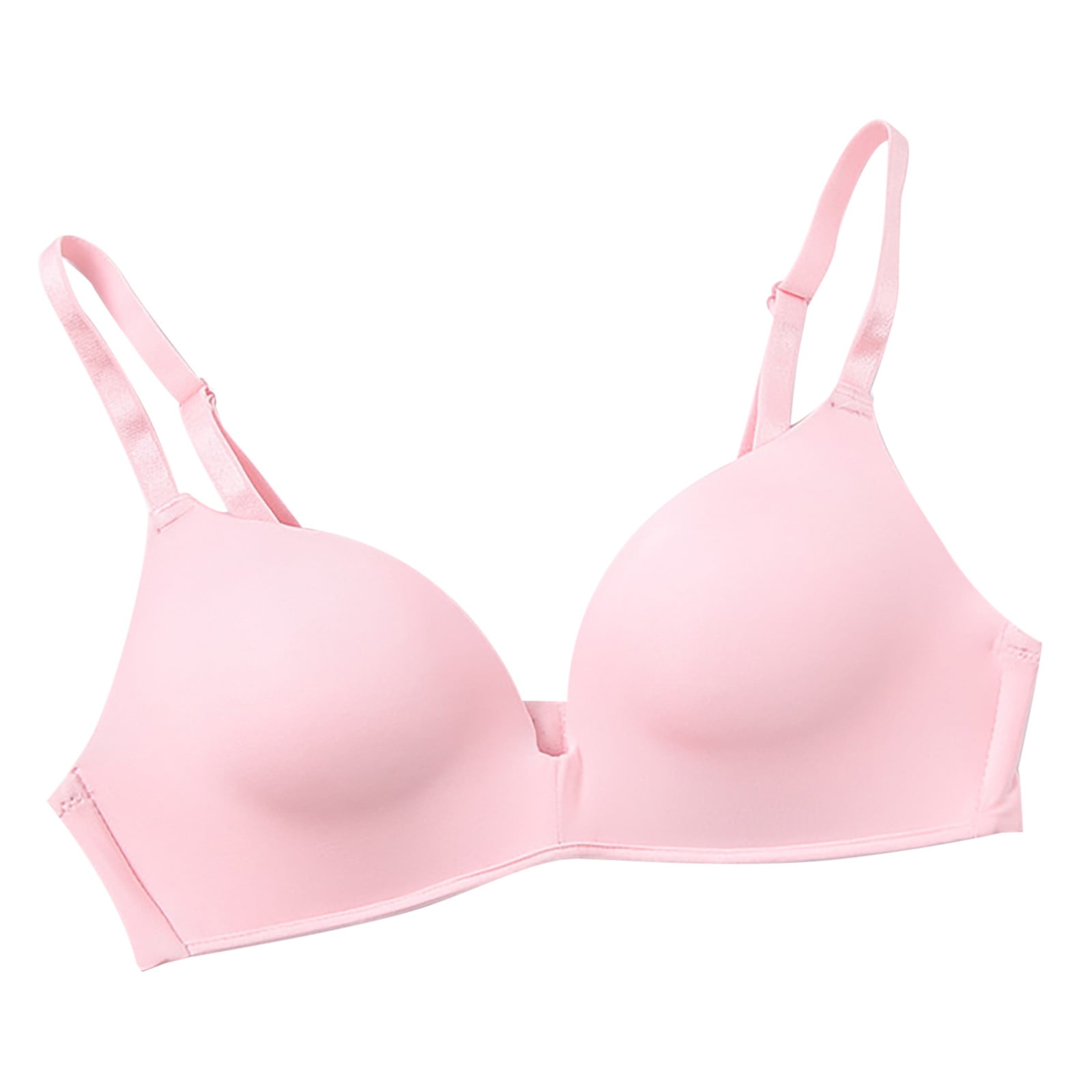 Womens Underwear Big Breasts Show Small Breasts Anti-Sagging Lingerie  Push-up Bra to Correct Brassiere No Steel Ring (Color : Pink, Size : B_80)