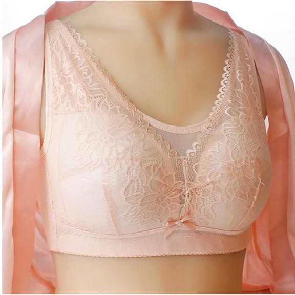 Womens Bra Comfy Floral Lace Bralette for Women, Soft Wireless Bra with Adjustable Strap, Lightweight Comfy Brassiere Womens Bras No Underwire Full Support XL