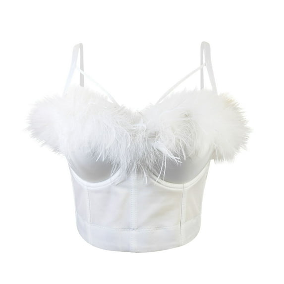 Womens Bra Lightly Lined Bra Feature V-Neck Padded Bra Style W-1204 White XL